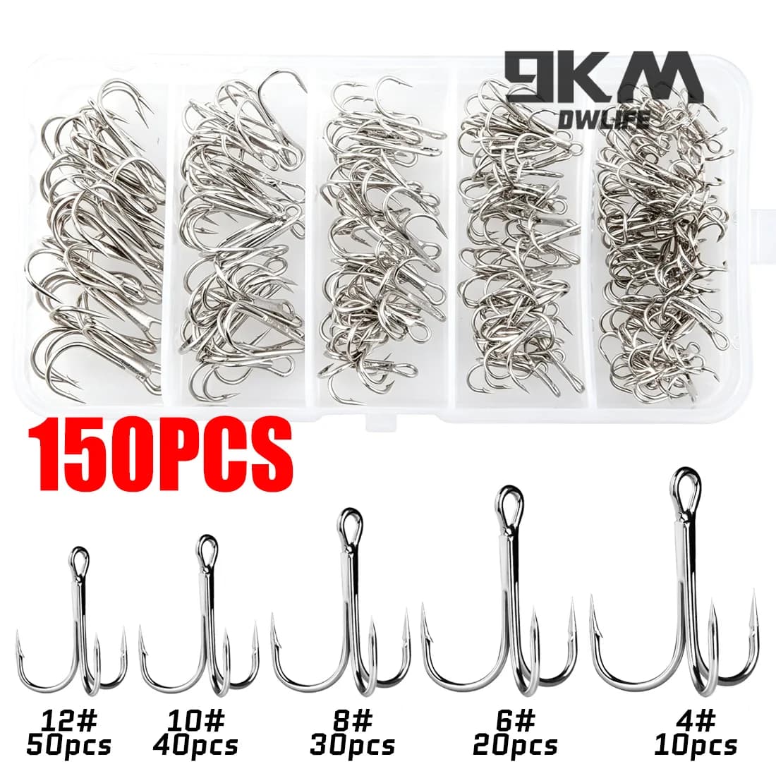 Kit cârlige triplu mixte dimensiuni 50-150 buc.