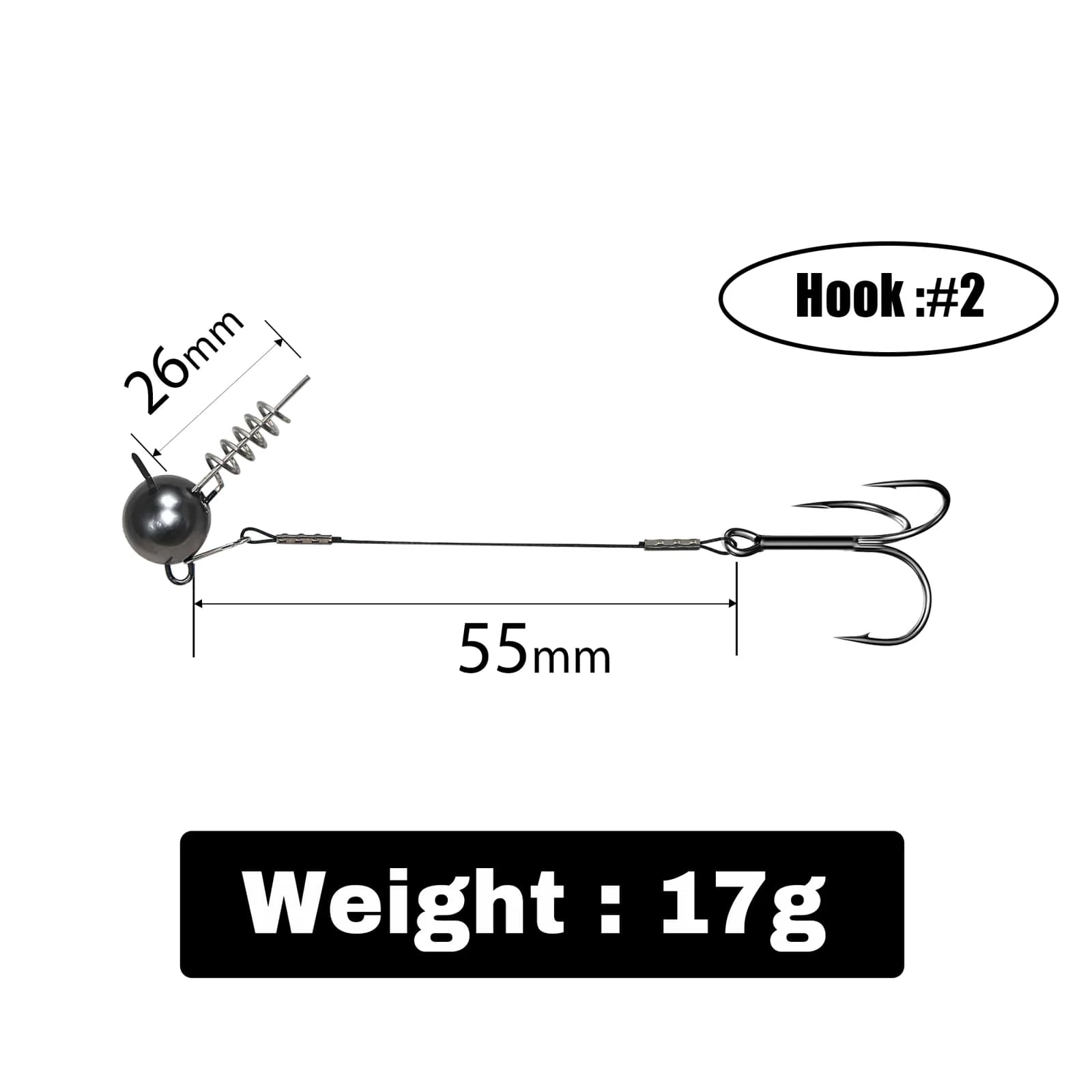 Monturi Pike Stinger cu cap jig Screwball și cârlig triplu