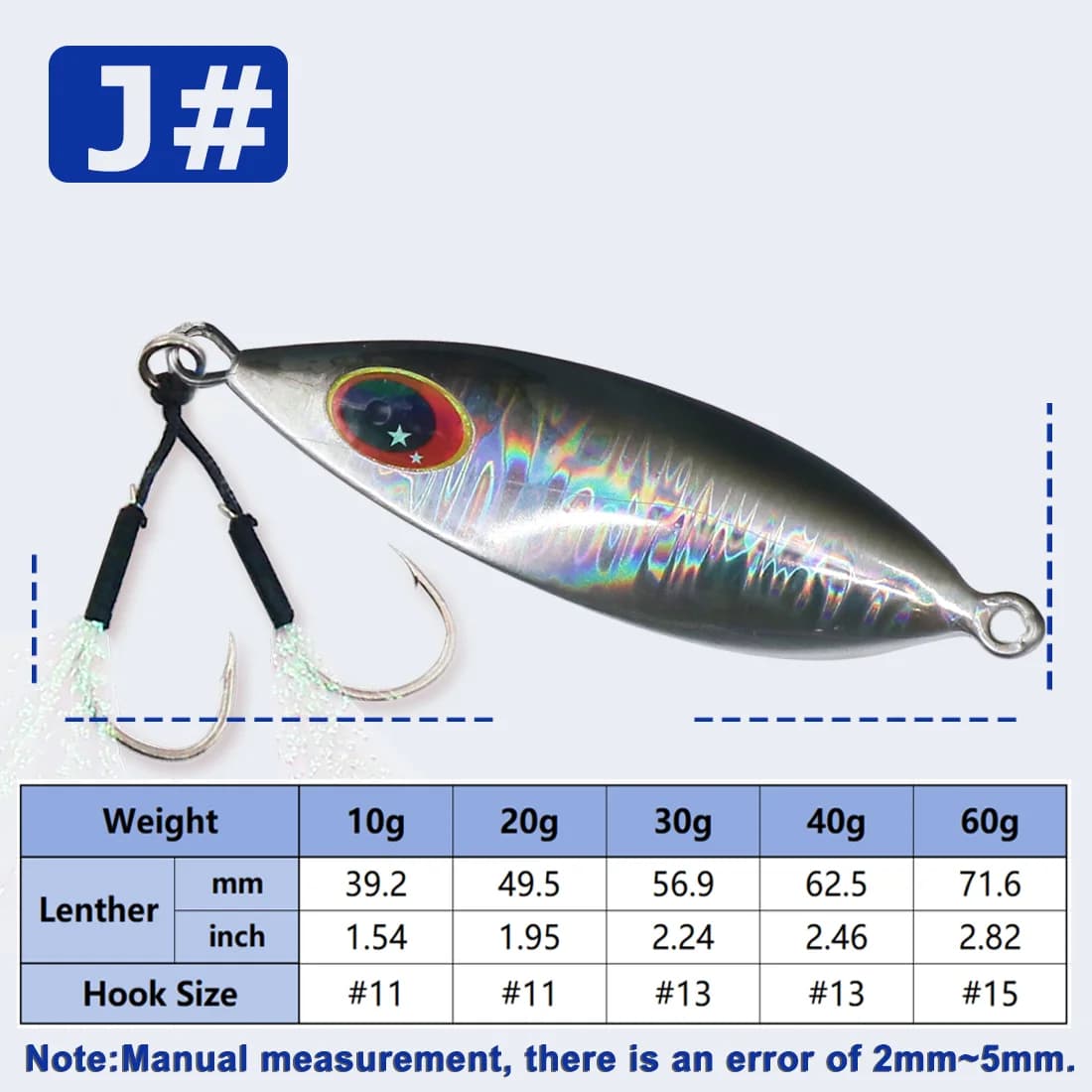 Linguriă jigging sare apă, 5-20g