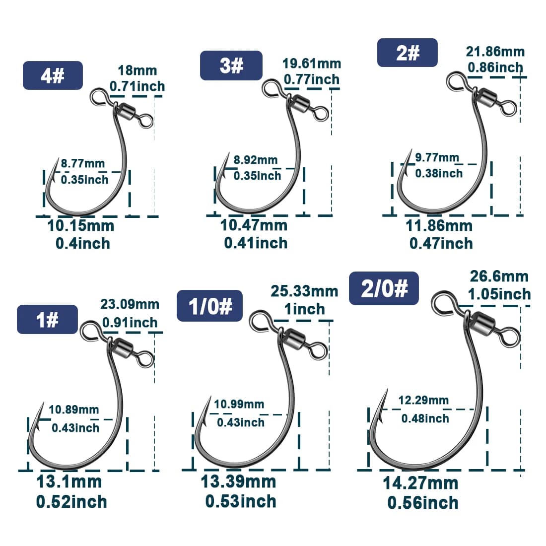 Cârlige Drop Shot cu Rulment și Conectoare, 25-100 Buc