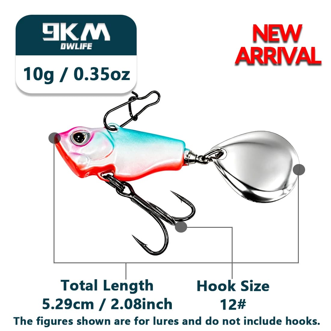 Năluci Crankbait VIB plutitoare cu spinner și coadă