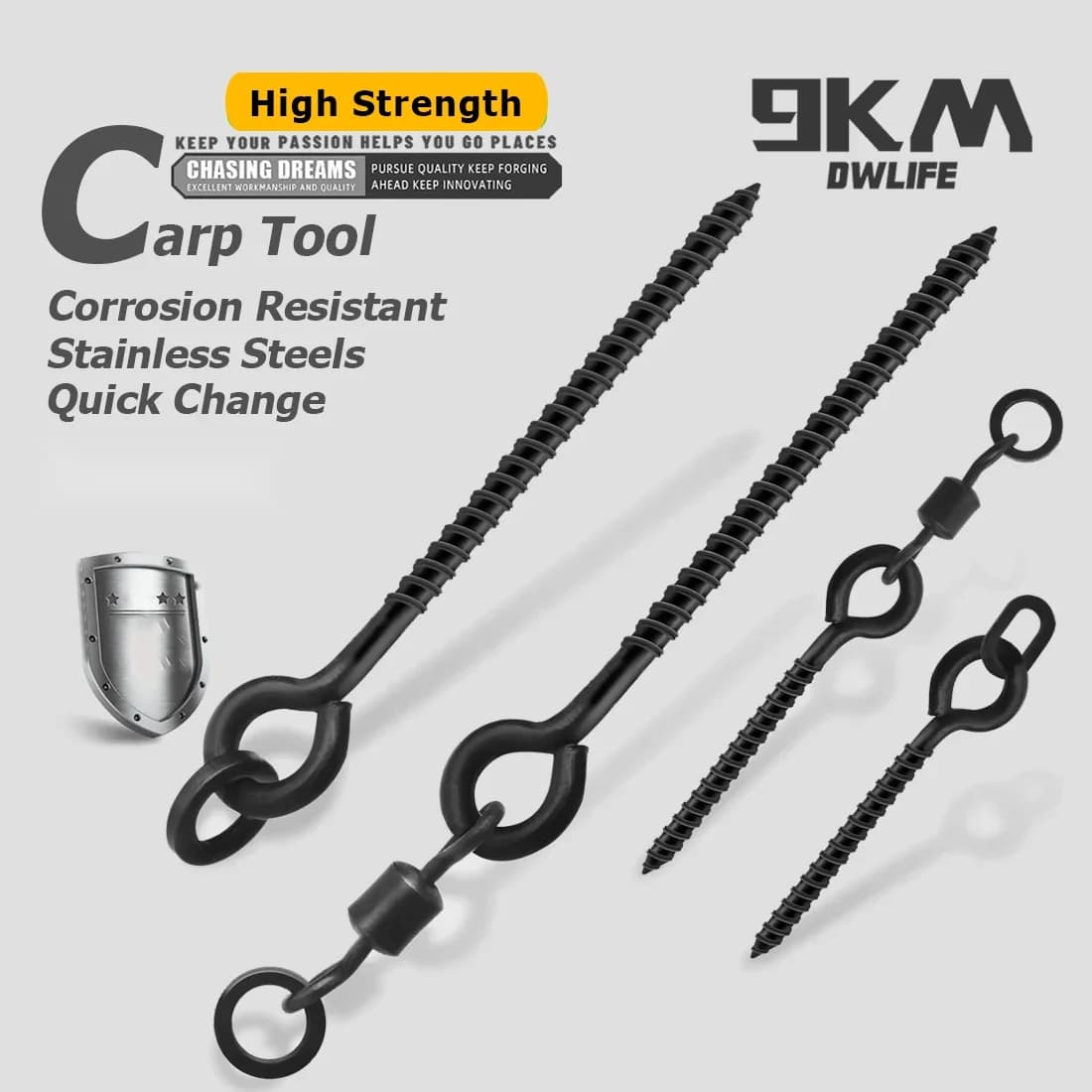 Suruburi matte negre pentru boilies carp cu rotițe