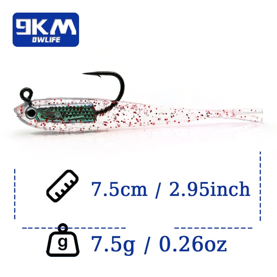 Năluci moi swimbait cu cap jig, set 5 buc