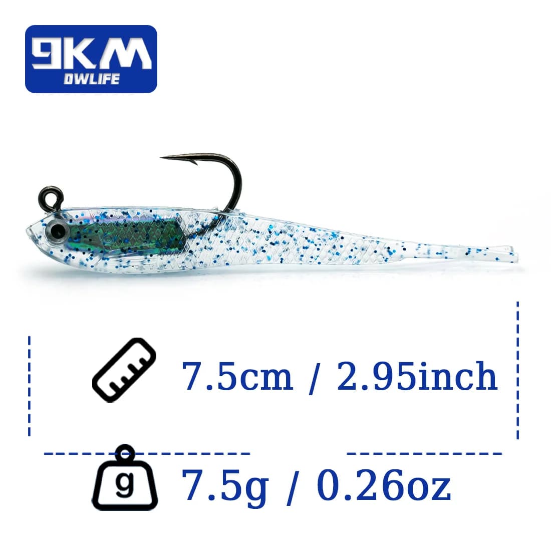 Năluci moi swimbait cu cap jig, set 5 buc