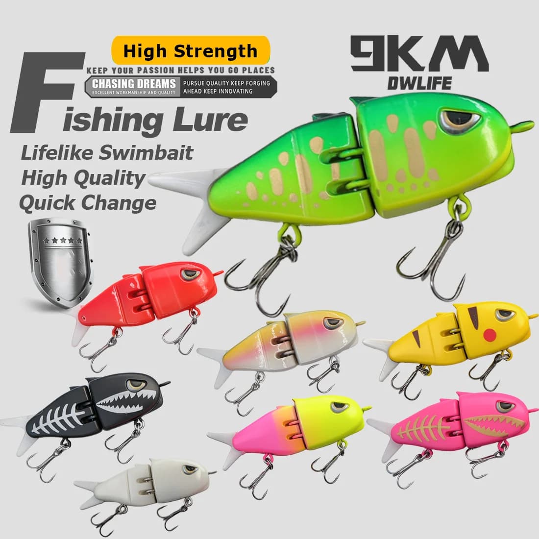 Nalu VIB Swimbait Mini cu Scufundare Lentă și Ochii 3D