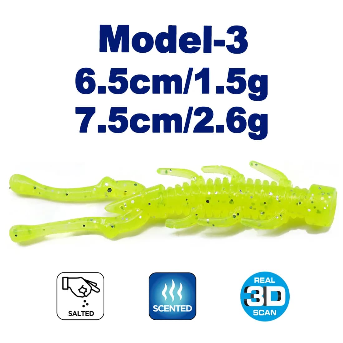Năluci moi din plastic imitând larve de libelulă