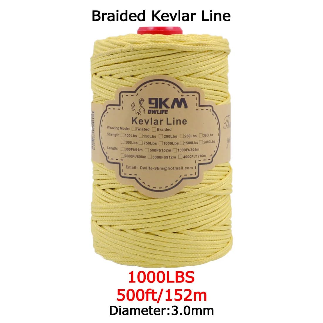 Cord auxiliar împletit din Kevlar, rezistență mare
