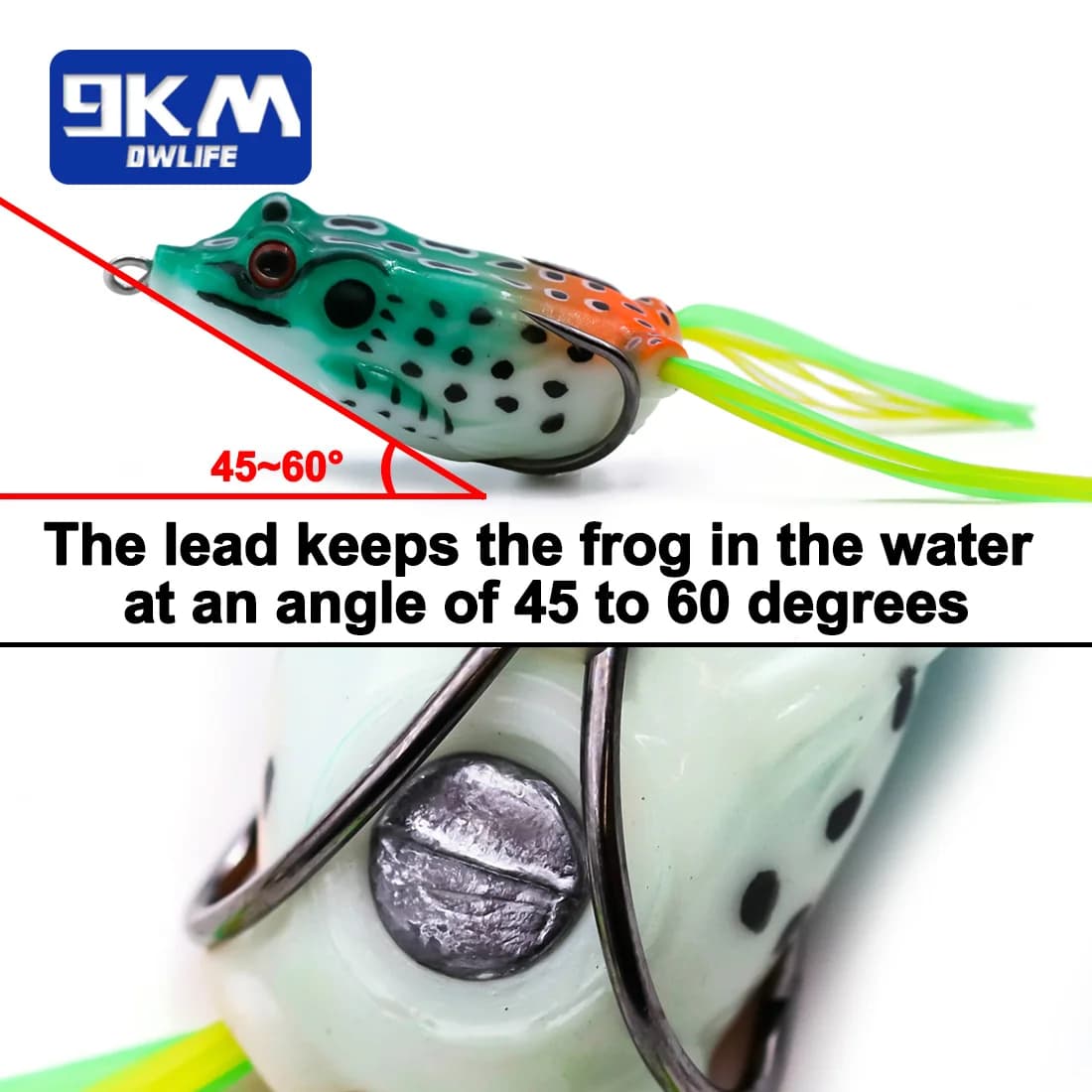 Momeală broască topwater, soft bait PVC cu coadă bifurcată