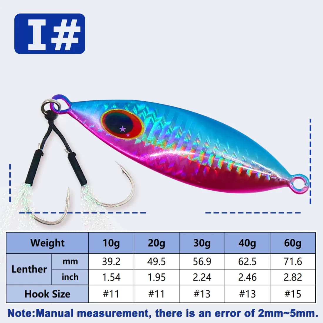 Linguriă jigging sare apă, 5-20g